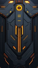 Glowing sci fi door panel welcomes you into a bright future