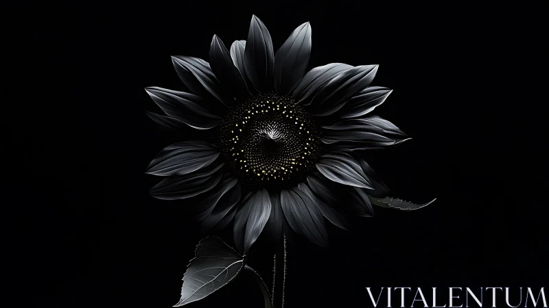 Midnight Sunflower in Monochrome Glory.