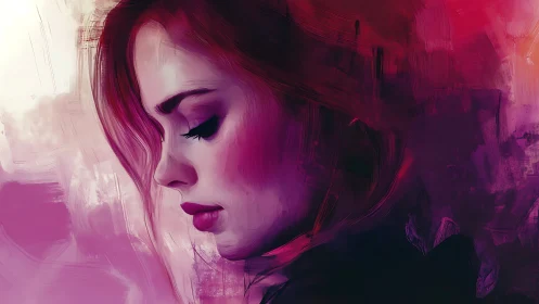 Softly glowing portrait captures a woman in quiet reflection