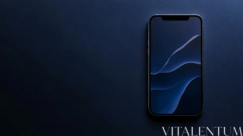 Premium smartphone displaying dynamic blue luminescent wallpaper design.