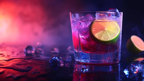 Neon Nightlife: Jeweled Cocktail Glows in Electric Gradient.