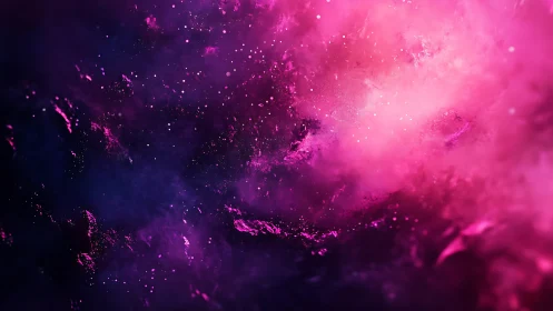 Cosmic magenta nebula cloudscape with radiant starfield.