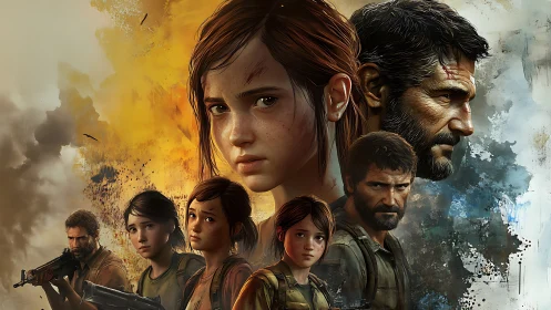 Postapocalyptic duo rendered in dramatic digital portraiture.