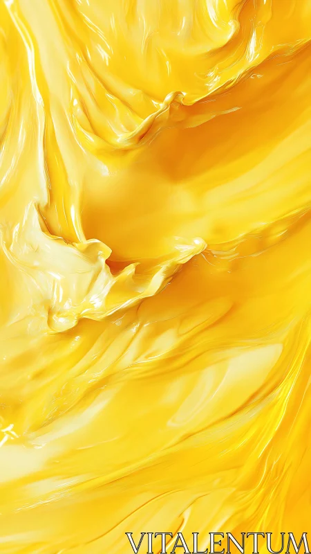 Golden swirl of sunshine-yellow paint in flowing motion.