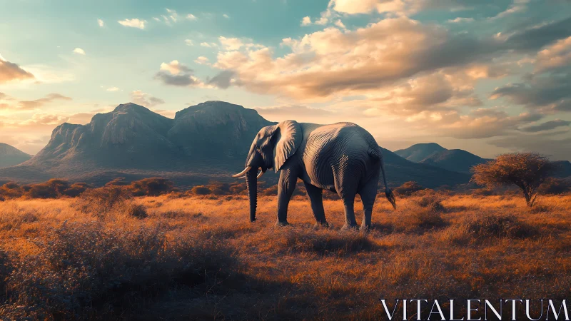 Striped elephants traverse sunlit savanna under volumetric clouds