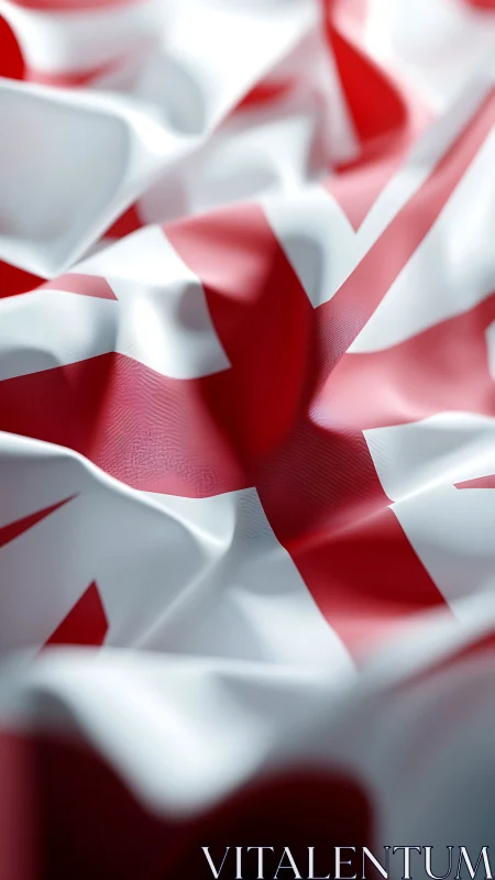 Red and white flag folds create a vivid patriotic closeup