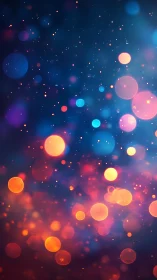 Neon bokeh orbs over deep cosmic gradient field.