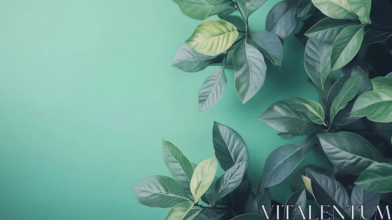 Leafy whispers against minty calm, quiet wall of green.