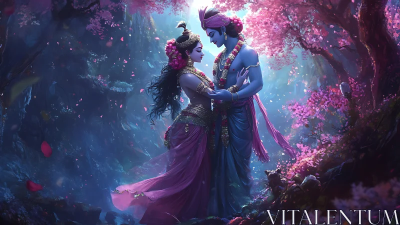 Divine Romance in Ethereal Bloom Garden.