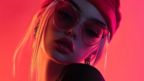 Neon portrait headshot in stylized digital painting lighting.