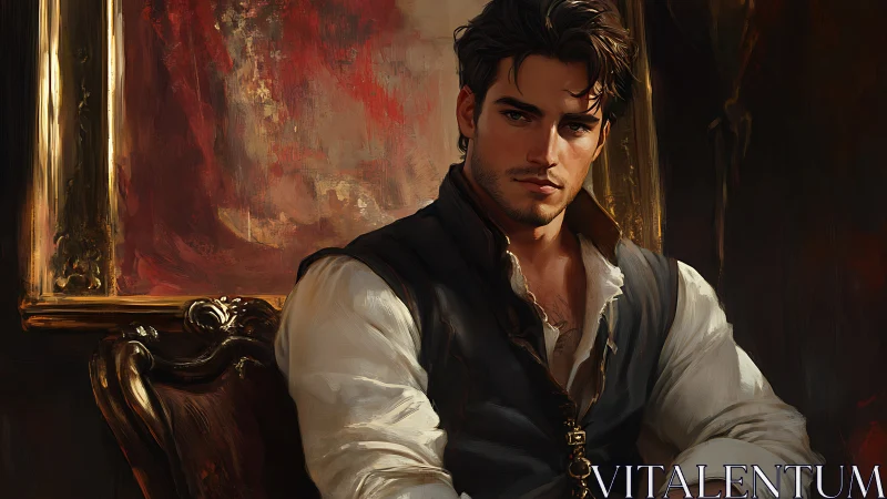 Renaissance-inspired noble portrait in warm dramatic light.