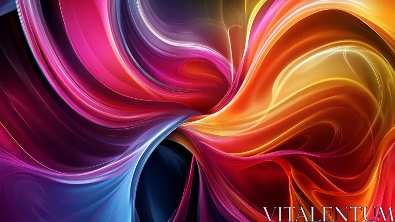 Colorful flowing abstract waves in bright digital art.