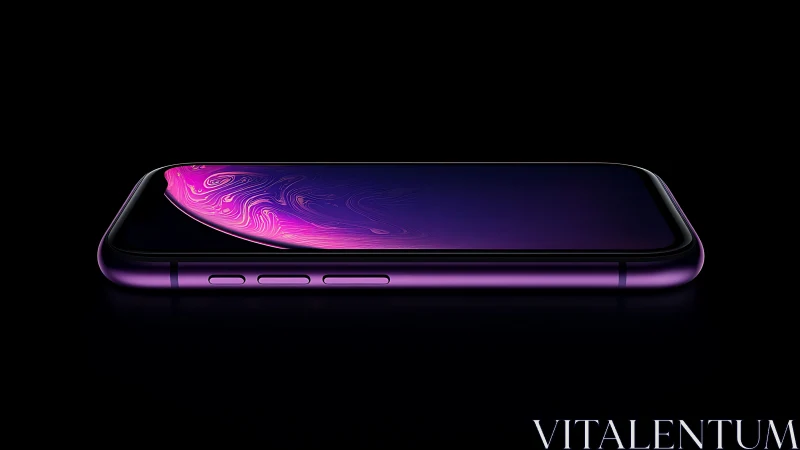 Purple iPhone XR Product Render with Liquid Abstract Display.
