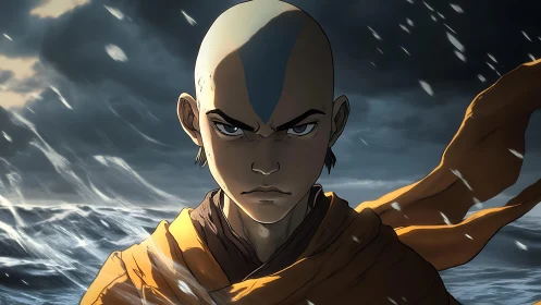 Stormbound monk commands the sea with unshaken resolve.