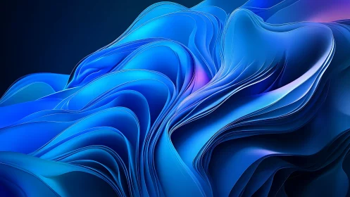 Electric Tidal Folds in Neon Blue Velvet Motion.