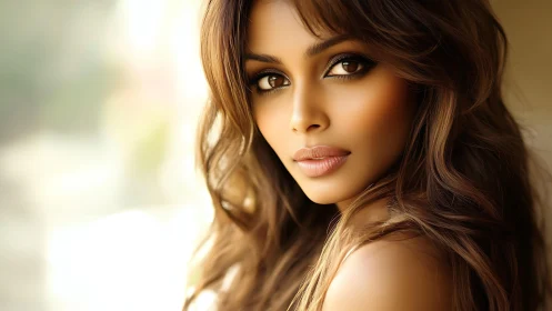 Photorealistic warm-portrait headshot with soft bokeh field.