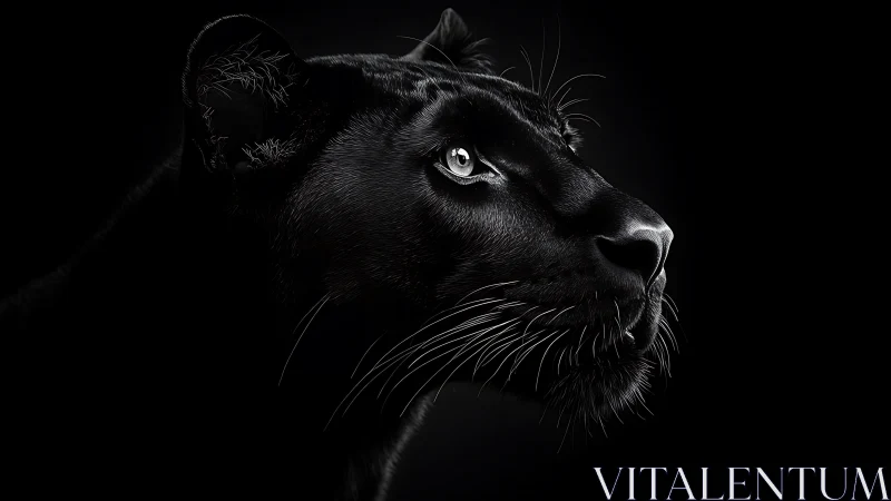 Monochromatic Feline Portrait: High-Contrast Nocturnal Study.