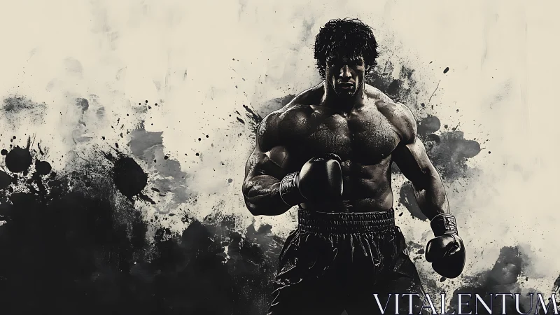 Boxer Portrait with Splatter Effect