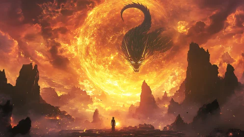 Solar dragon formation observed above volcanic wasteland