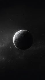 Lunar crescent emerging from deep space shadow field.