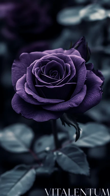 Midnight Bloom: Velvet Petals Whisper in Ethereal Shadow.
