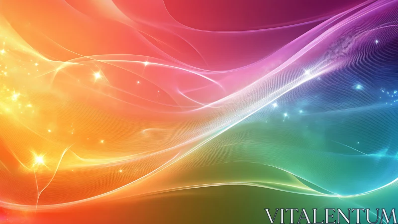 Prismatic light waves sweeping across radiant color fields.