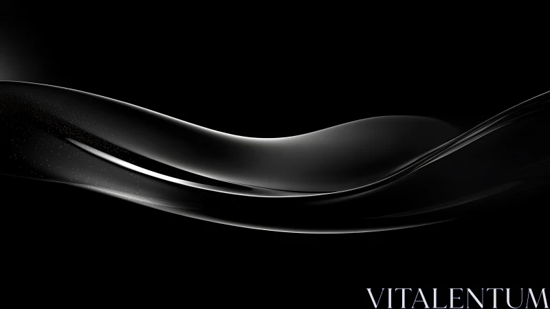 Gentle black wave of light flowing through quiet darkness.