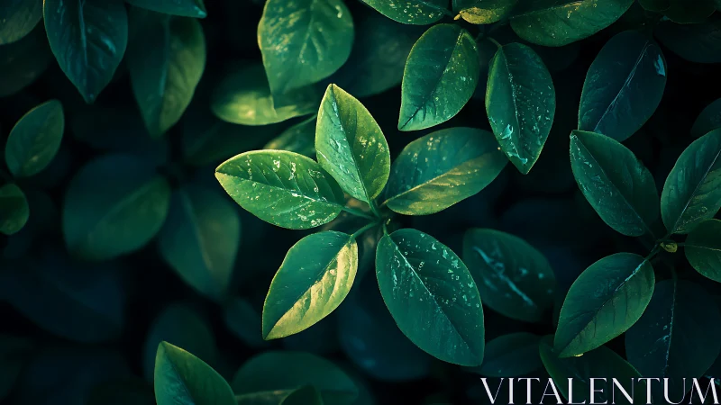 Soft morning light settles gently on deep green leaves
