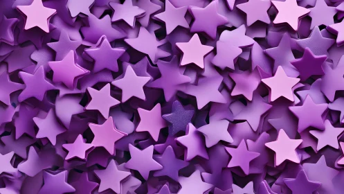 Cluster of Purple 3D Stars in Modern Abstract Pattern.