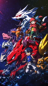 Starbound tamers and cosmic beasts charging into adventure.