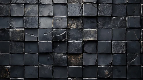 Dark stone tile grid shows textured geometric minimalism.