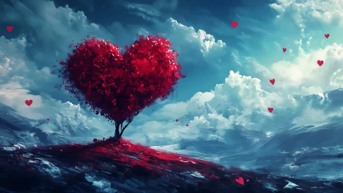A Heart-Shaped Tree Grows Among Mountain Dreams.