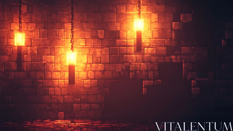 Pixelated Abstract Composition with Incandescent Light Sources