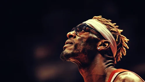 Courtside glow on a focused basketball dreamer.