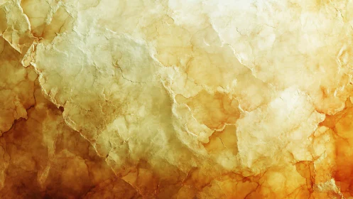 Oxidized calcite slab with stratified amber micro-fractures.