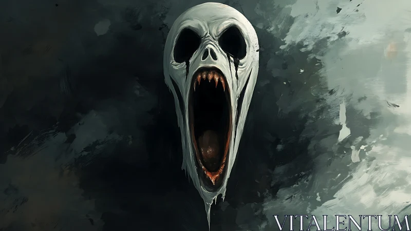 Howling voidmask spirit erupts from storm-slashed shadows.