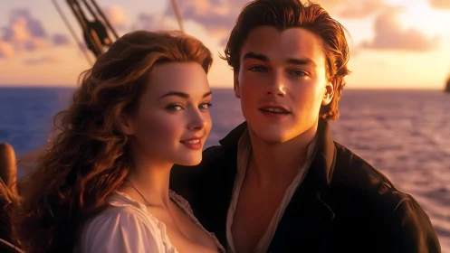 Couple on Deck at Golden Hour.