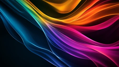 Digital painting spectrum waves with luminous flowing gradients.