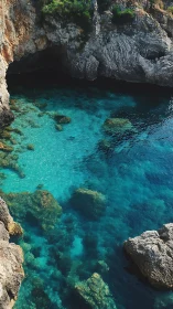 Shimmering turquoise cove invites quiet moments by the sea