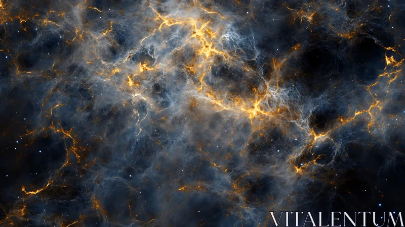 Turbulent interstellar nebula filaments in ionized gas field