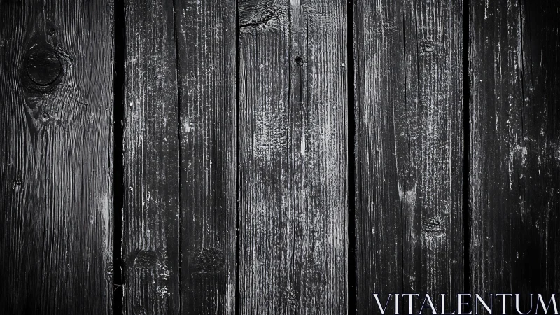 Vertically aligned dark wood planks show weathered grain detail