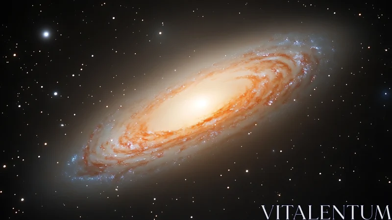 Spiral galaxy with central bulge in dense star field.