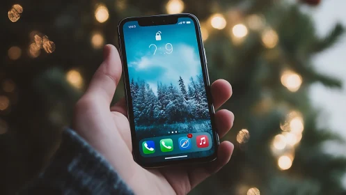 Winter's Glow: Smartphone Moments in Festive Light.