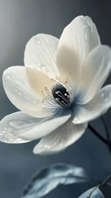 Delicate White Flower Petals Glow in Soft Sunlight