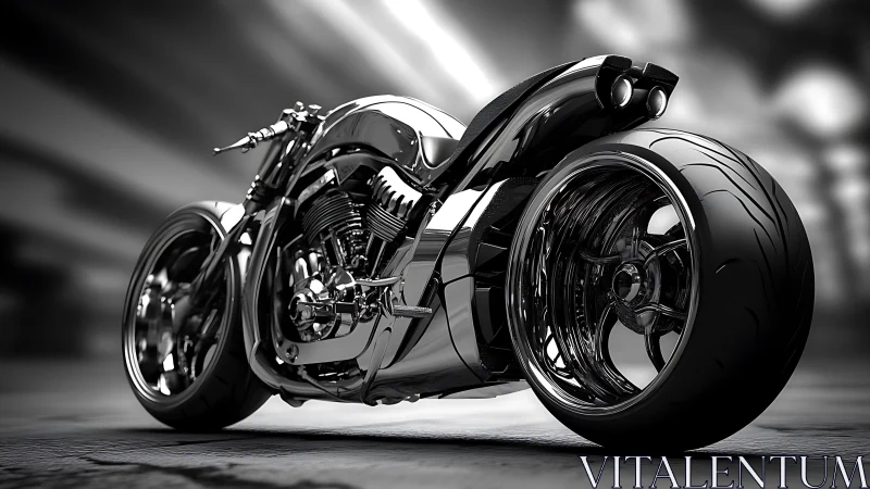 Sculpted chrome superbike under dynamic tunnel lighting.