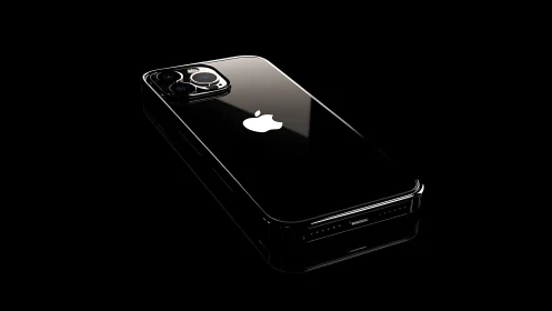 Jet Black iPhone Pro with Dual Camera Array. Professional Product Render.
