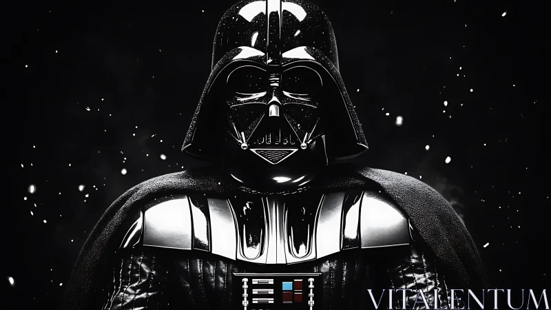 High-contrast armored figure under dramatic, specular rim lighting