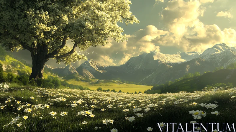 Golden mountain meadow invites a quiet breath of wonder