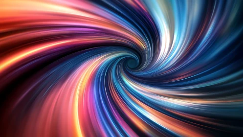 Colorful cosmic whirl of light trails in constant motion.