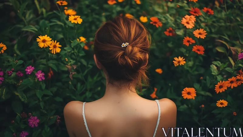 Wild garden whispers lean toward her quiet freckled back